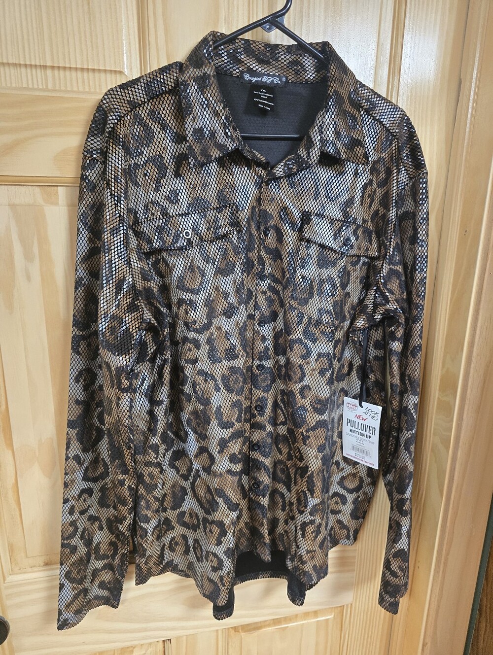 Leopard Print Long-Sleeve Rodeo Shirt